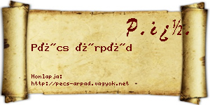Pécs Árpád névjegykártya