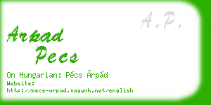 arpad pecs business card