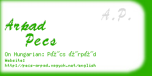 arpad pecs business card